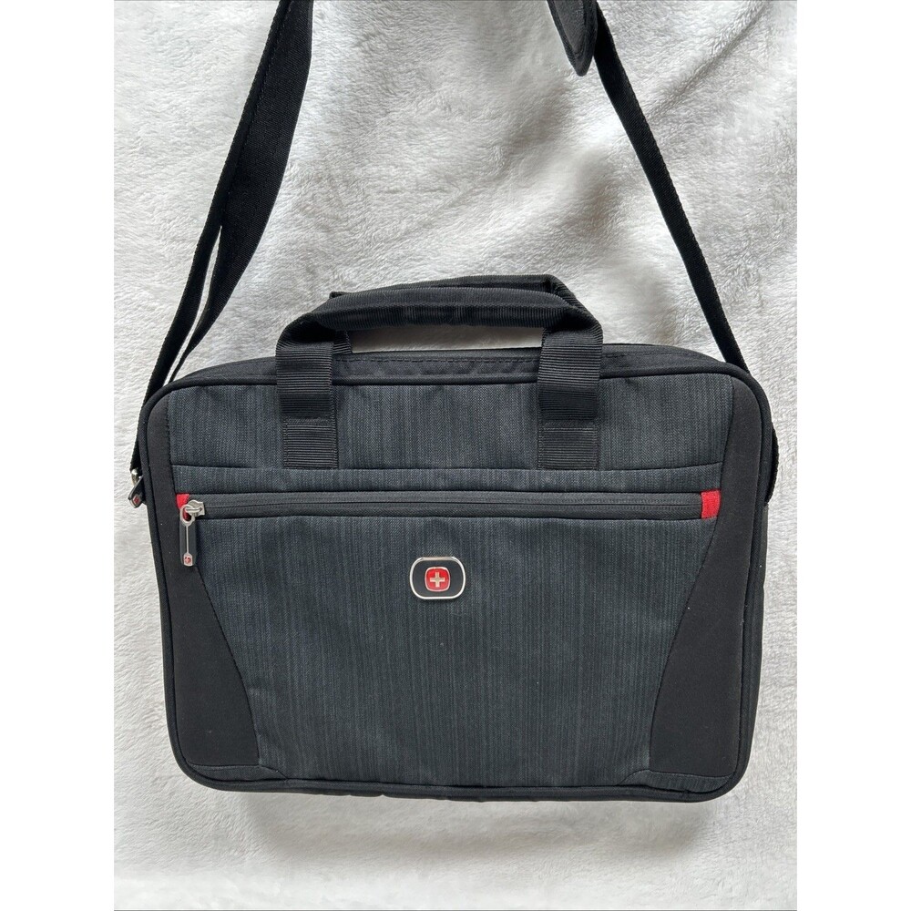 SwissGear Slimcase Bag for 14” Laptop Carry-On Black Gray Shoulder Briefcase Bag